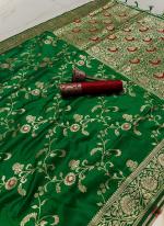 Silk Green Festival Wear Weaving Saree